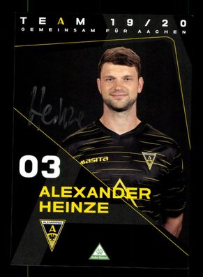 Alexander Heinze Autogrammkarte Alemannia Aachen 2019-20 Original Signiert