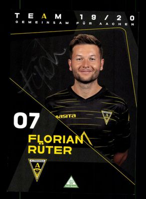 Florian Rüter Autogrammkarte Alemannia Aachen 2019-20 Original Signiert