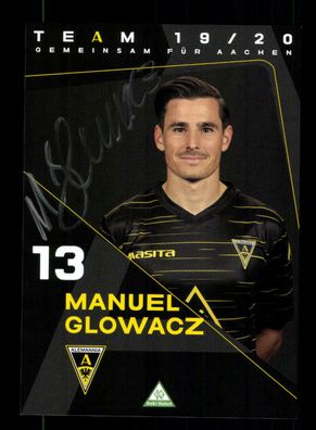 Manuel Glowacz Autogrammkarte Alemannia Aachen 2019-20 Original Signiert