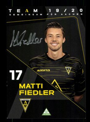 Matti Fiedler Autogrammkarte Alemannia Aachen 2019-20 Original Signiert