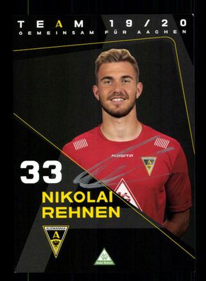 Nikolai Rehnen Autogrammkarte Alemannia Aachen 2019-20 Original Signiert