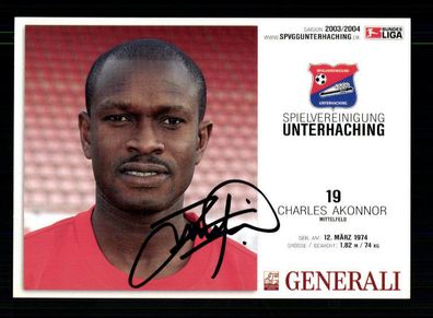 Charles Akonnor Autogrammkarte SpVgg Unterhaching 2003-04 Original Signiert