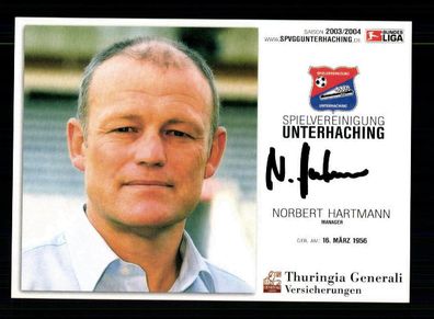 Norbert Hartmann Autogrammkarte SpVgg Unterhaching 2003-04 Original Signiert