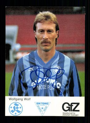 Wolfgang Wolf Autogrammkarte Stuttgarter Kickers 1988-89 Original Signiert