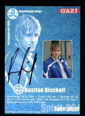 Bastian Bischoff Autogrammkarte Stuttgarter Kickers 2006-07 Original Signiert