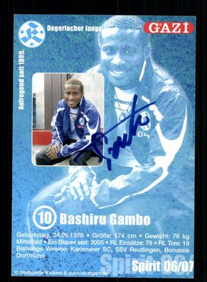 Bashiru Gambo Autogrammkarte Stuttgarter Kickers 2006-07 Original Signiert