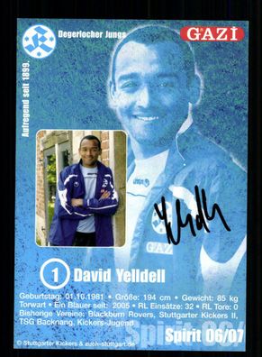 David Yelldell Autogrammkarte Stuttgarter Kickers 2006-07 Original Signiert