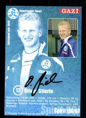 Oliver Stierle Autogrammkarte Stuttgarter Kickers 2006-07 Original Signiert