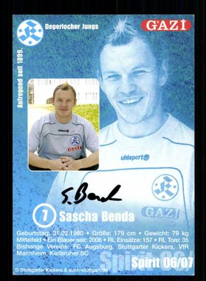 Sascha Benda Autogrammkarte Stuttgarter Kickers 2006-07 Original Signiert