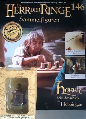 Herr der Ringe Figur: Hobbit beim Schachspiel in Hob (# 146) OVP + Heft Eaglemoss NEU