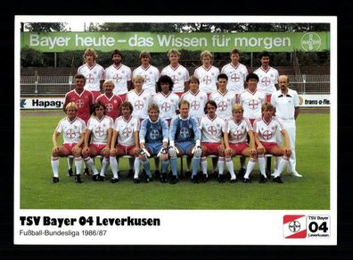 Orginal Mannschaftskarte Bayer Leverkusen 1986-87