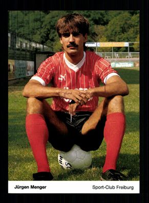 Jürgen Menger Autogrammkarte SC Freiburg 1986-87 Orginal Signiert