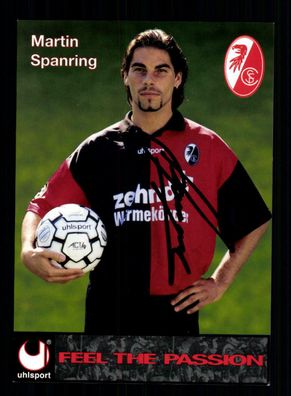 Martin Spanring Autogrammkarte SC Freiburg 1996-97 Orginal Signiert