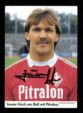 Uwe Zimmermann Autogrammkarte SV Waldhof Mannheim 1984-85 Orginal Signiert