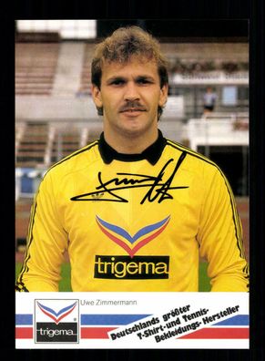 Uwe Zimmermann Autogrammkarte SV Waldhof Mannheim 1986-87 Orginal Signiert