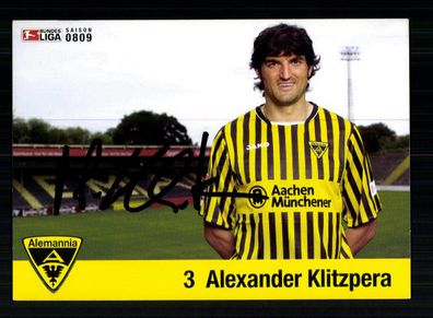Alexander Klitzpera Autogrammkarte Alemannia Aachen 2008-09 Original Signiert