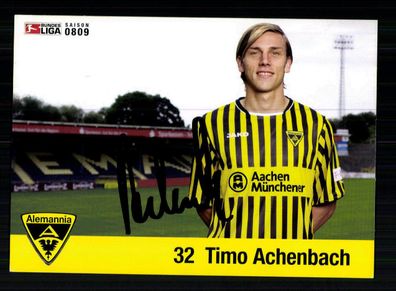 Timo Achenbach Autogrammkarte Alemannia Aachen 2008-09 Original Signiert