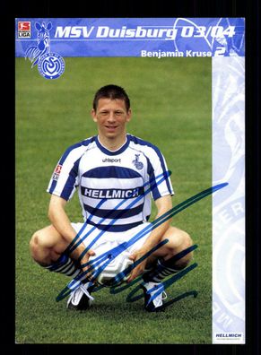Benjamin Kruse Autogrammkarte MSV Duisburg 2003-04 Original Signiert