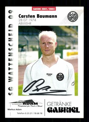 Carsten Baumann Autogrammkarte Wattenscheid 09 2001-02 Original Signiert