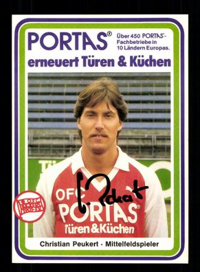 Christian Peukert Autogrammkarte Kickers Offenbach 1984-85 Original Signiert