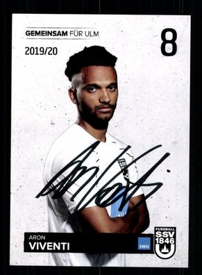 Aron Viventi Autogrammkarte SSV Ulm 1846 2019-20 Original Signiert