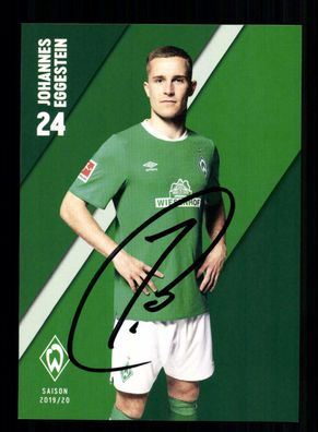 Johannes Eggestein Autogrammkarte Werder Bremen 2019-20 Original Signiert