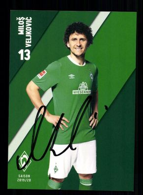 Milos Veljkovic Autogrammkarte Werder Bremen 2019-20 Original Signiert