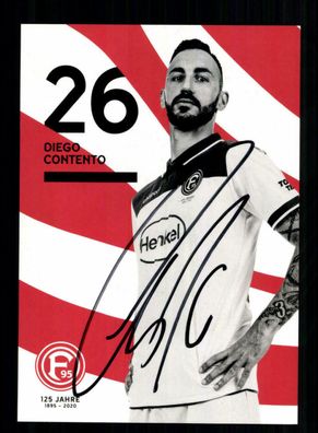 Diego Contento Autogrammkarte Fortuna Düsseldorf 2019-20 Original Signiert