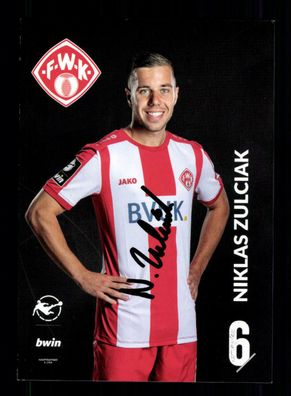 Niklas Zulciak Autogrammkarte Würzburger Kickers 2019-20 Original Signiert