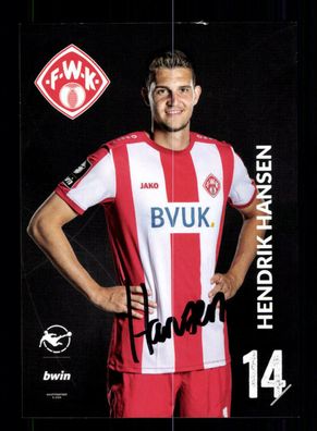 Hendrik Hansen Autogrammkarte Würzburger Kickers 2019-20 Original Signiert