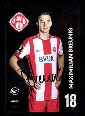 Maximilian Breuning Autogrammkarte Würzburger Kickers 2019-20 Original Signiert