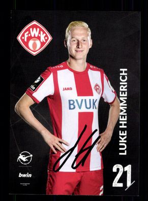 Luke Hemmerich Autogrammkarte Würzburger Kickers 2019-20 Original Signiert
