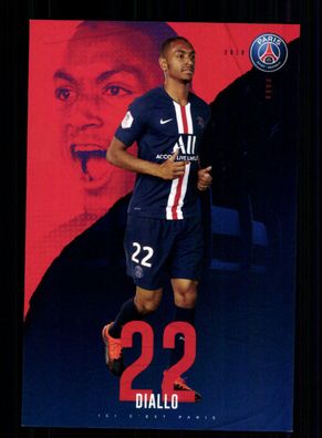 Abdaou Diallo Autogrammkarte Paris Saint Germain 2019-20 ohne Unterschrift