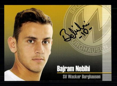 Bajram Nebihi Autogrammkarte Wacker Burghausen 2009-10 Original Signiert