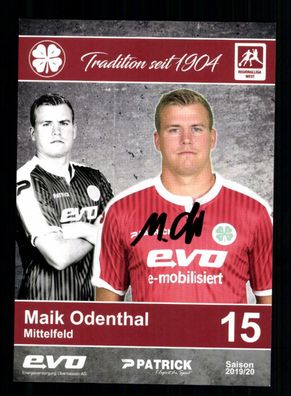 Maik Odenthal Autogrammkarte Rot weiss Oberhausen 2019-20 Original Signiert