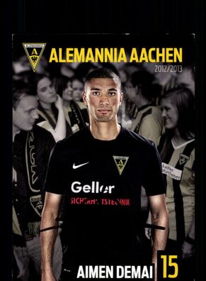 Aimen Demai Autogrammkarte Alemannia Aachen 2012-13 Original Signiert