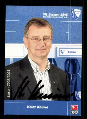 Heinz Knüwe Autogrammkarte VFL Bochum 2002-03 1. Karte Original Signiert