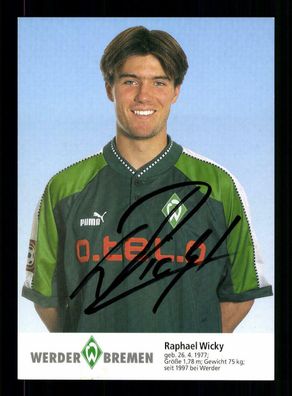 Raphael Wicky Autogrammkarte Werder Bremen 1997-98 1. Karte Original