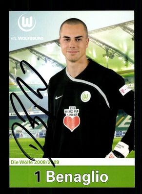 Diego Benaglio Autogrammkarte VFL Wolfsburg 2008-09 Original Signiert