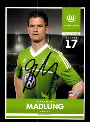 Alexander Madlung Autogrammkarte VFL Wolfsburg 2012-13 Original Signiert