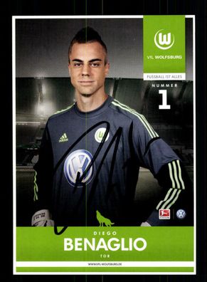 Diego Benaglio Autogrammkarte VFL Wolfsburg 2012-13 Original Signiert