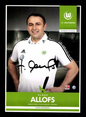 Klaus Allofs Autogrammkarte VFL Wolfsburg 2012-13 Original Signiert