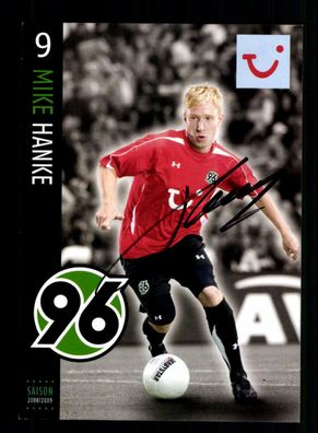 Mike Hanke Autogrammkarte Hannover 96 2008-09 Original Signiert