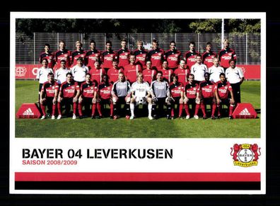 Original Mannschaftskarte Bayer Leverkusen 2008-09 1. Karte