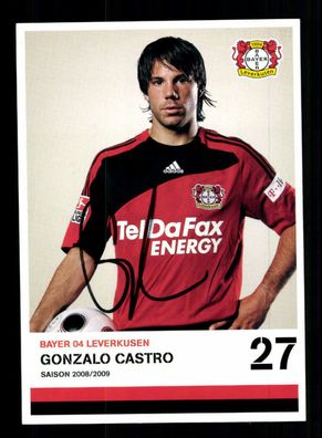 Gonzalo Castro Autogrammkarte Bayer Leverkusen 2008-09 1. Karte Original