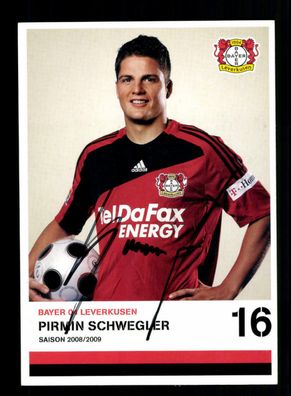 Pirmin Schwegler Autogrammkarte Bayer Leverkusen 2008-09 1. Karte Original