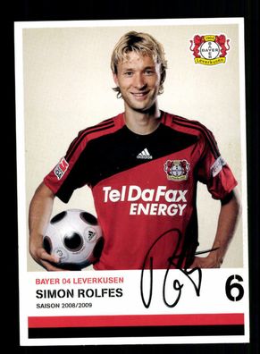 Simon Rolfes Autogrammkarte Bayer Leverkusen 2008-09 1. Karte Original