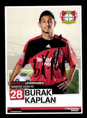 Burak Kaplan Autogrammkarte Bayer Leverkusen 2009-10 Original Signiert