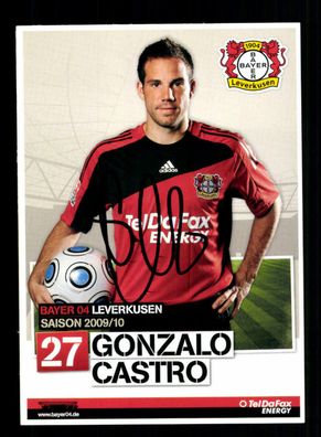 Gonzalo Castro Autogrammkarte Bayer Leverkusen 2009-10 Original Signiert