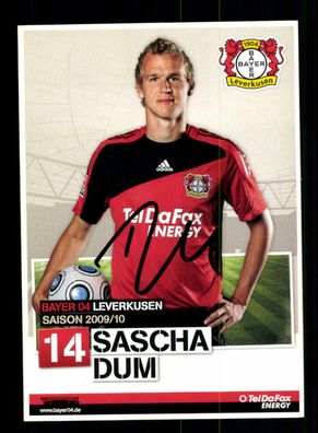 Sascha Dum Autogrammkarte Bayer Leverkusen 2009-10 Original Signiert